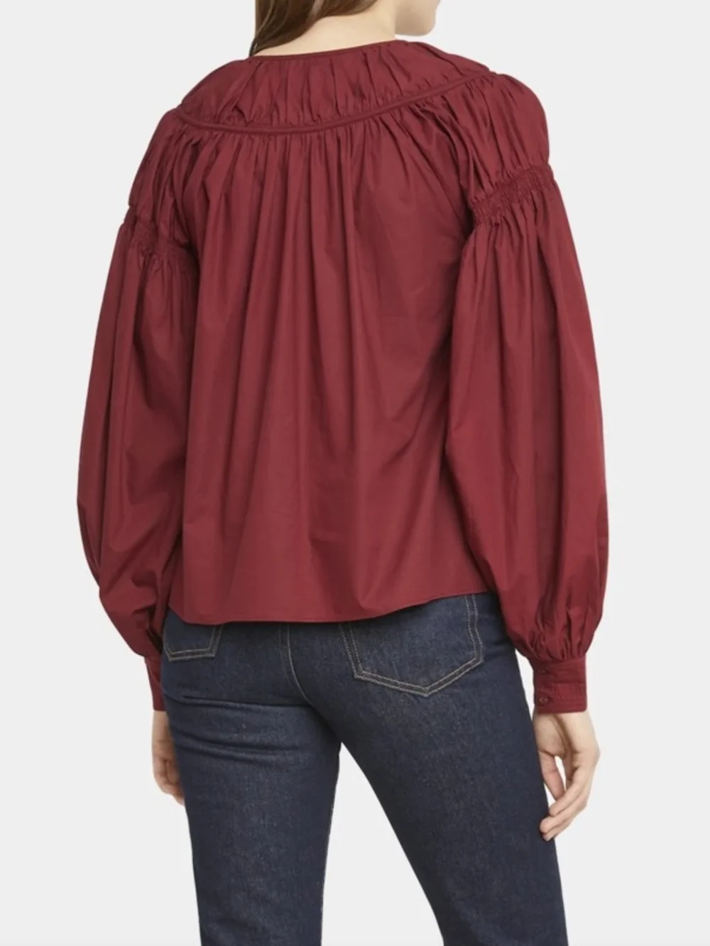 NWT Ulla Johnson Ora Blouse in Bordeaux Sz 2